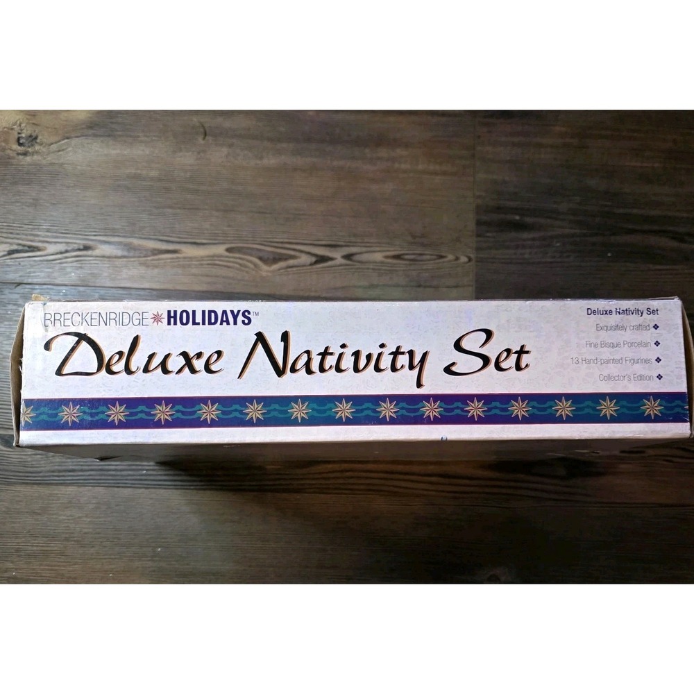 Breckenridge Holiday Nativity Hand-Painted Bisque Porcelain Set of 13 Figurines - Picture 2 of 6